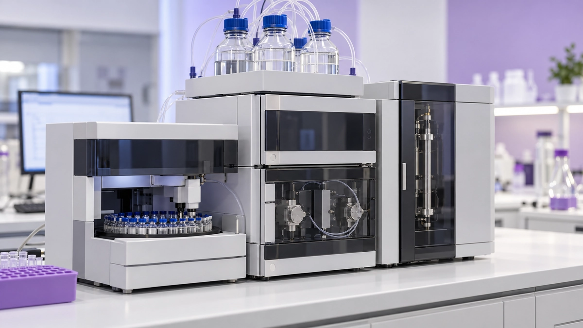 AI illustration of generic liquid chromatography equipment without test results