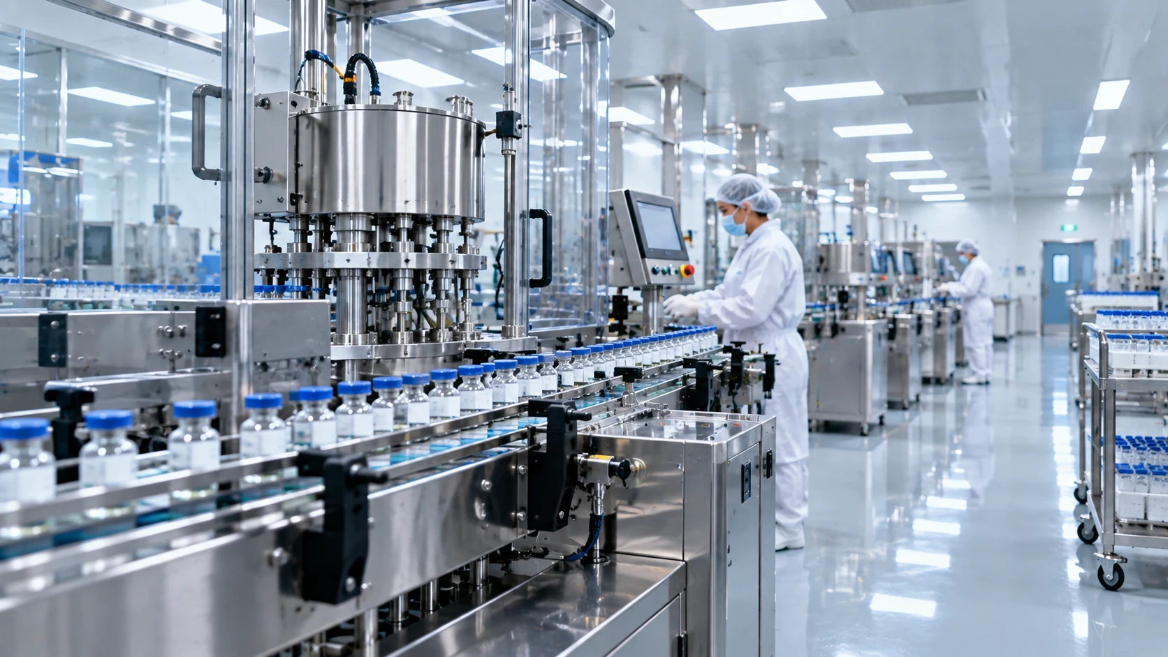 Supplied vial production scene; facility ownership and production capacity are not verified